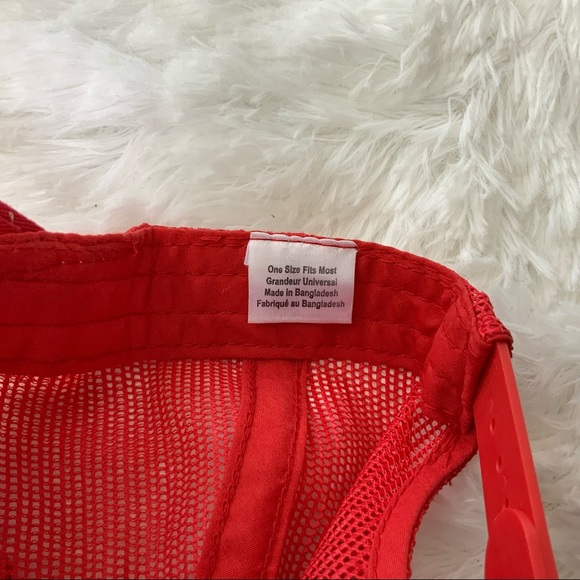 BASS PRO SHOPS • Red and White SnapBack Gone Fishing Trucker Hat Mesh - Picture 8 of 8